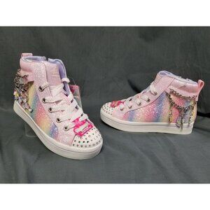 Skechers Twi-Lites Light-Ups Girls Pink White Size 3 Brand New In Box !!